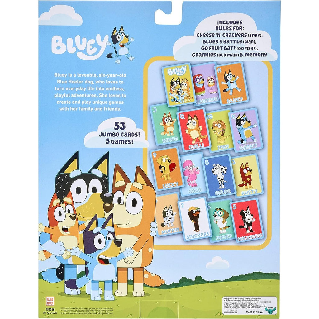 Bluey Juego De Cartas Para Niños 5 En 1 - 53 Cartas Gigantes