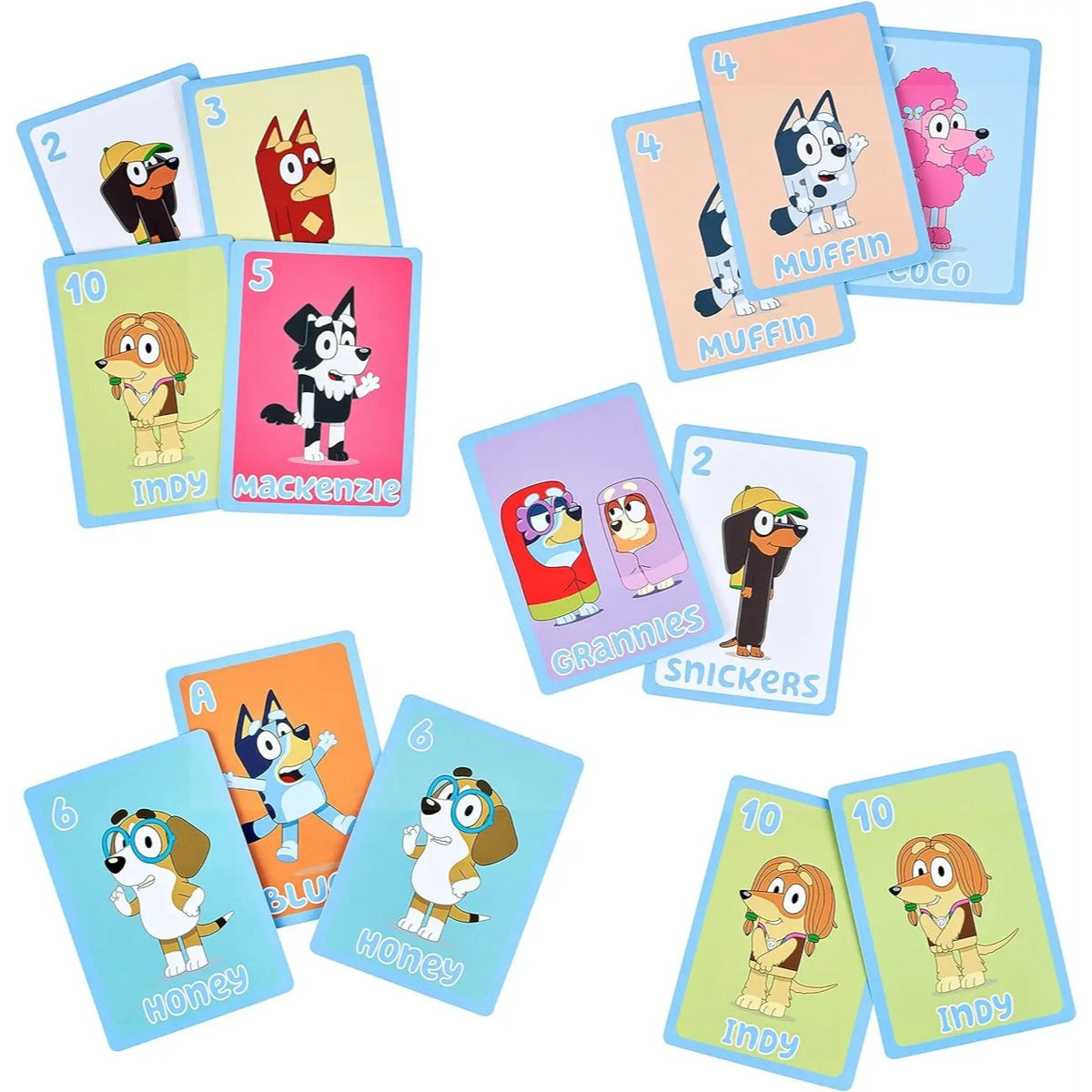 Bluey Juego De Cartas Para Niños 5 En 1 - 53 Cartas Gigantes