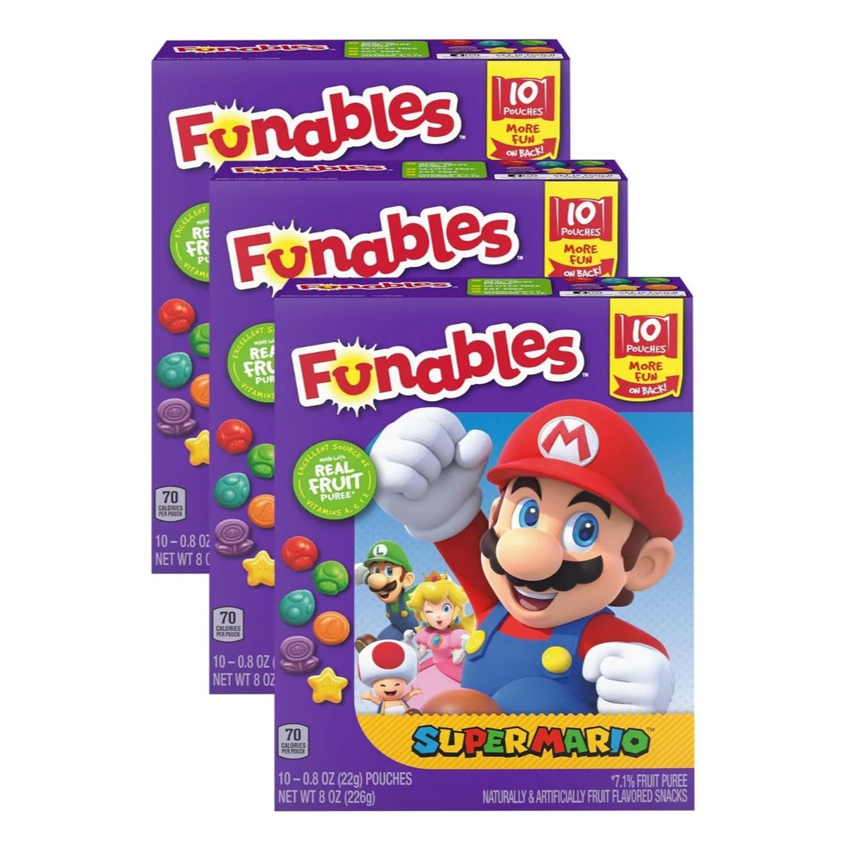Funables Gomitas Dulces De Fruta Super Mario Pack 3 Cajas