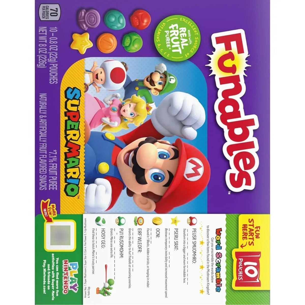 Funables Gomitas Dulces De Fruta Super Mario Pack 3 Cajas