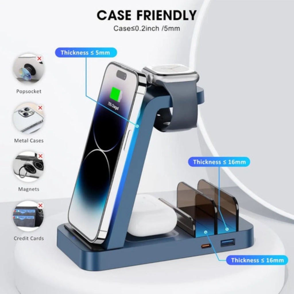 Cargador Inalambrico Gauoln 5 En 1 Iphone Airpods Watch