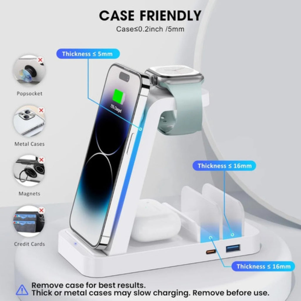 Cargador Inalambrico Gauoln 5 En 1 Iphone Airpods Watch