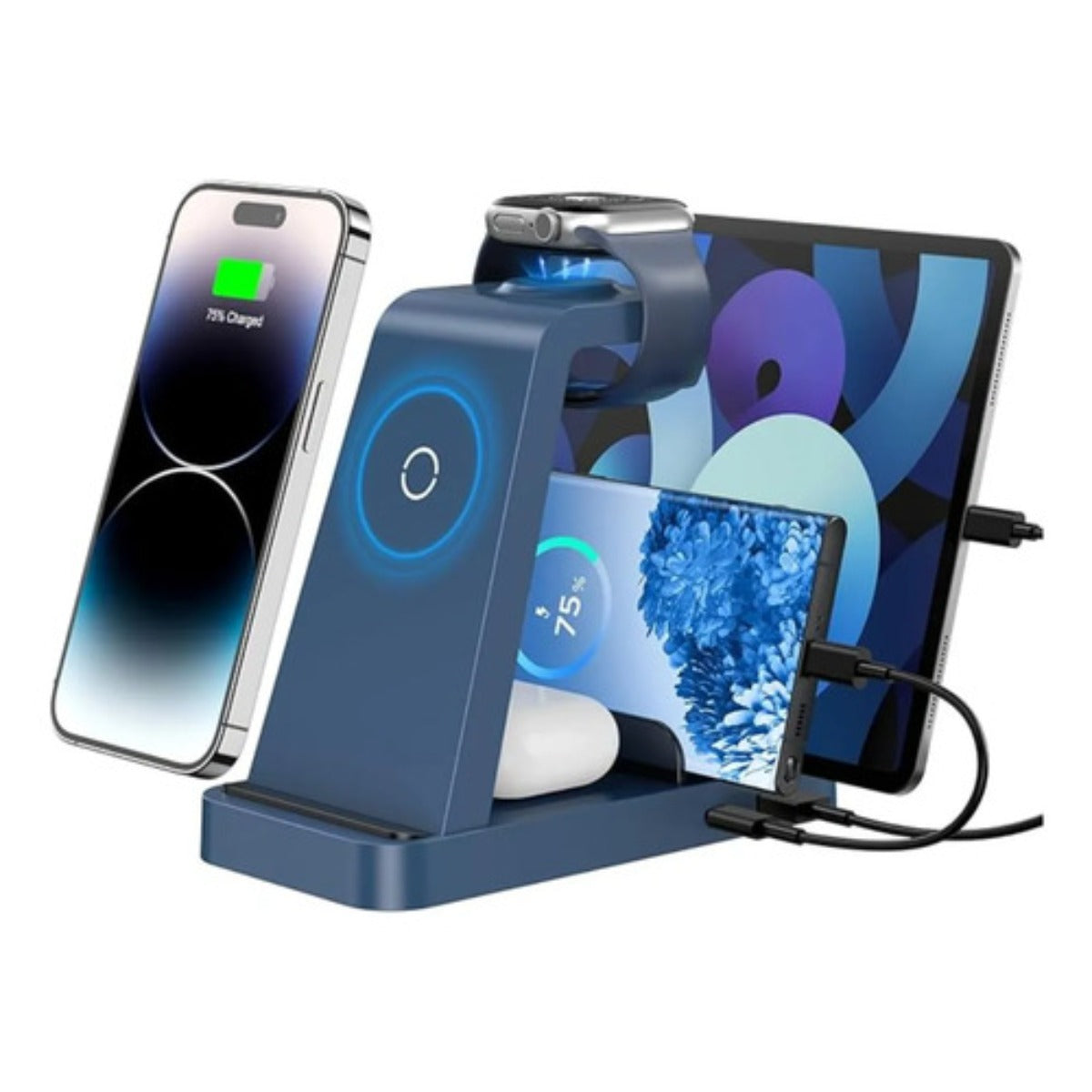 Cargador Inalambrico Gauoln 5 En 1 Iphone Airpods Watch