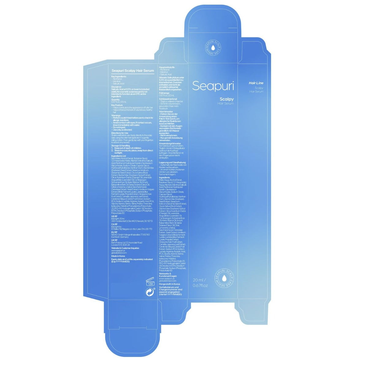 Seapuri Serum Crecimiento Capilar Cuero Cabelludo 20ml