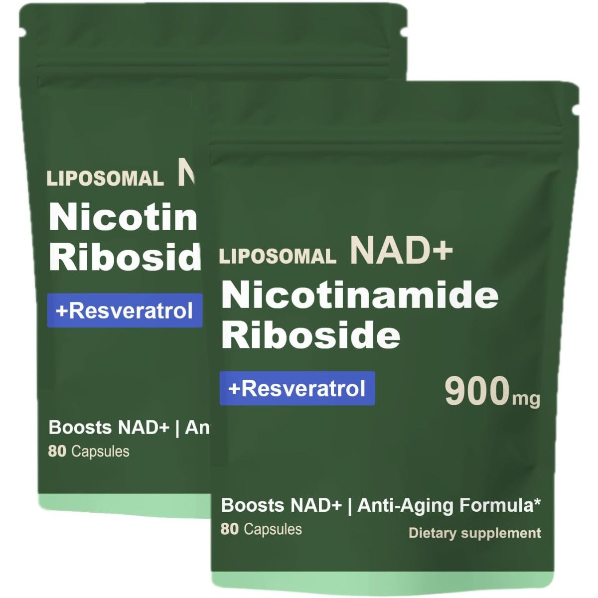 Suplemento NAD Resveratrol 900 mg 80 cápsulas Pack 2