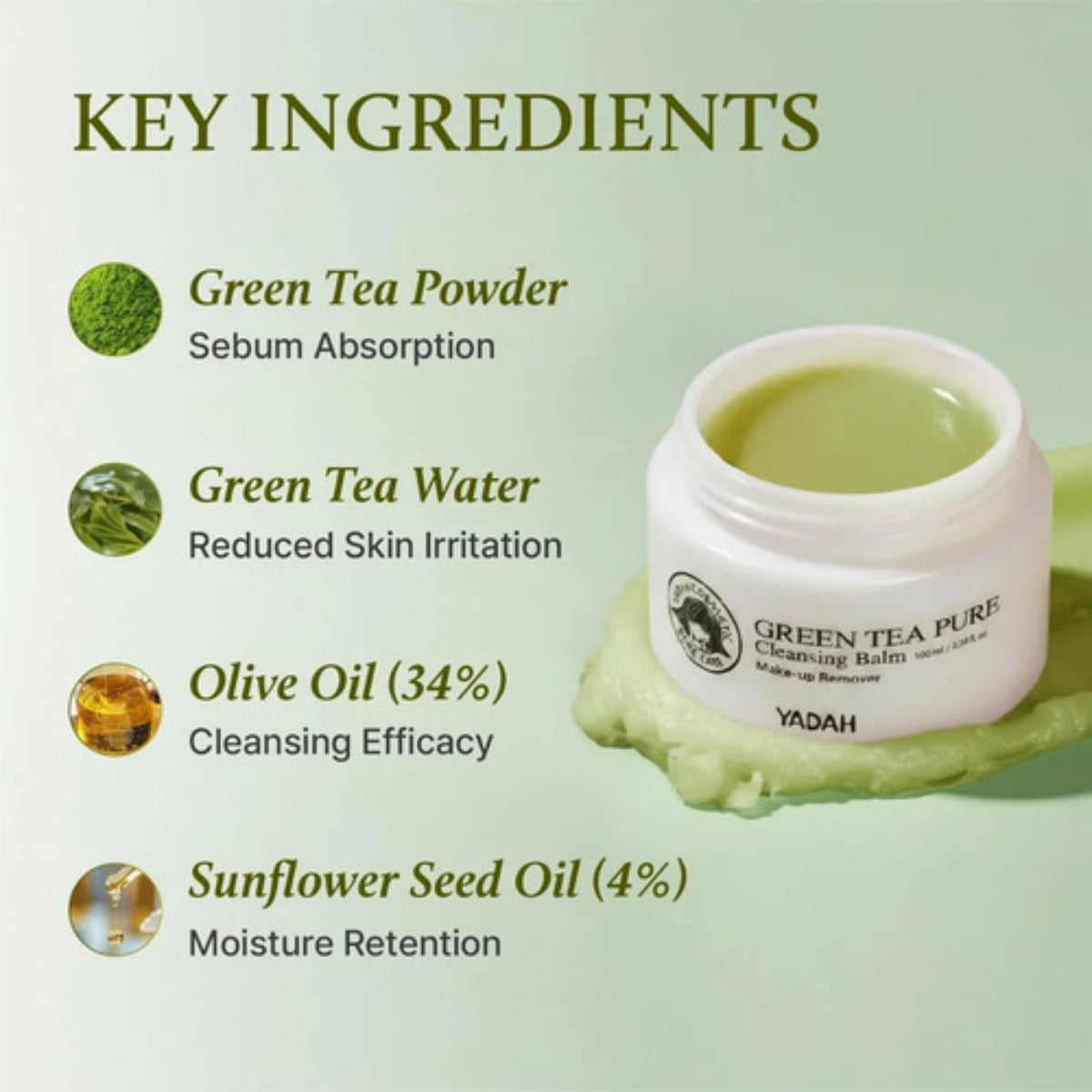 Yadah Bálsamo Limpiador Facial Matcha Té Verde 100 Ml