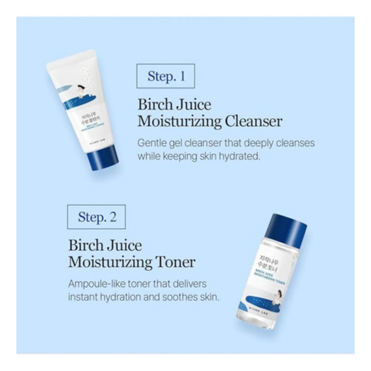 Round Lab Kit Viaje Skincare Limpiador Tónico Serum Crema