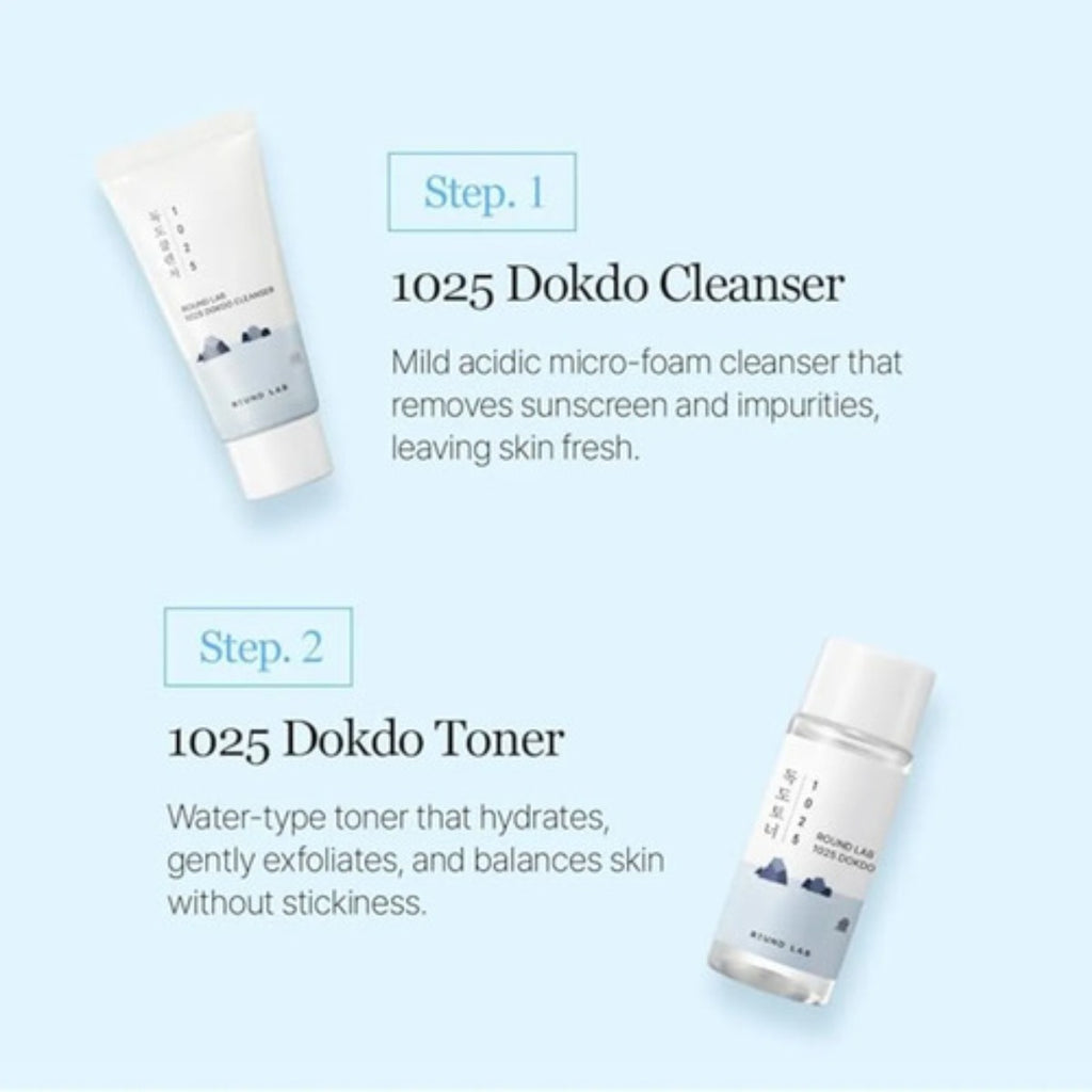 Round Lab Kit Viaje Skincare Limpiador Tónico Serum Crema