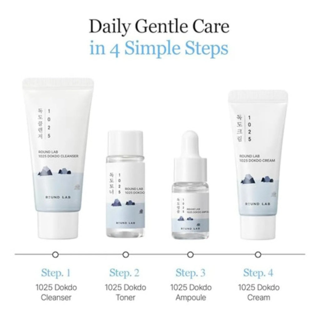 Round Lab Kit Viaje Skincare Limpiador Tónico Serum Crema