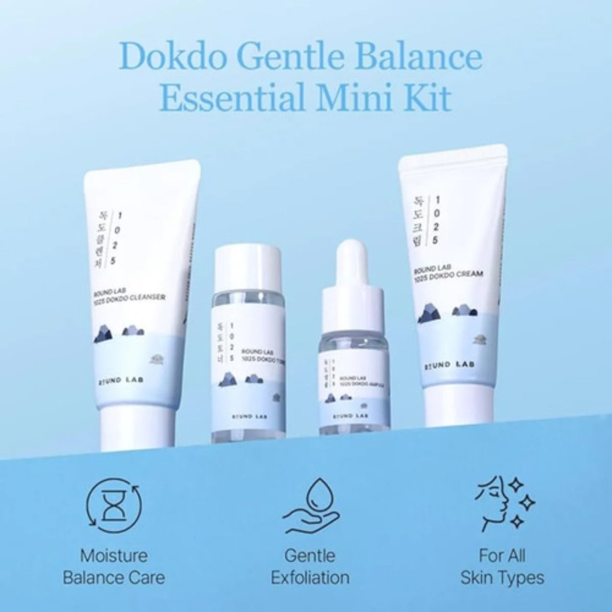 Round Lab Kit Viaje Skincare Limpiador Tónico Serum Crema