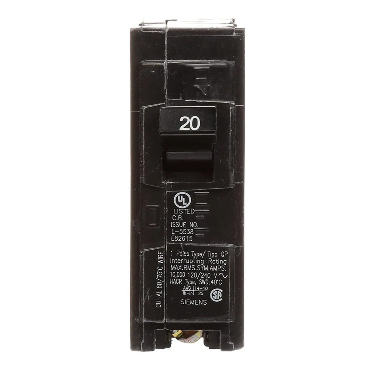 Interruptor Automático Siemens Q120 1 Polo 20a