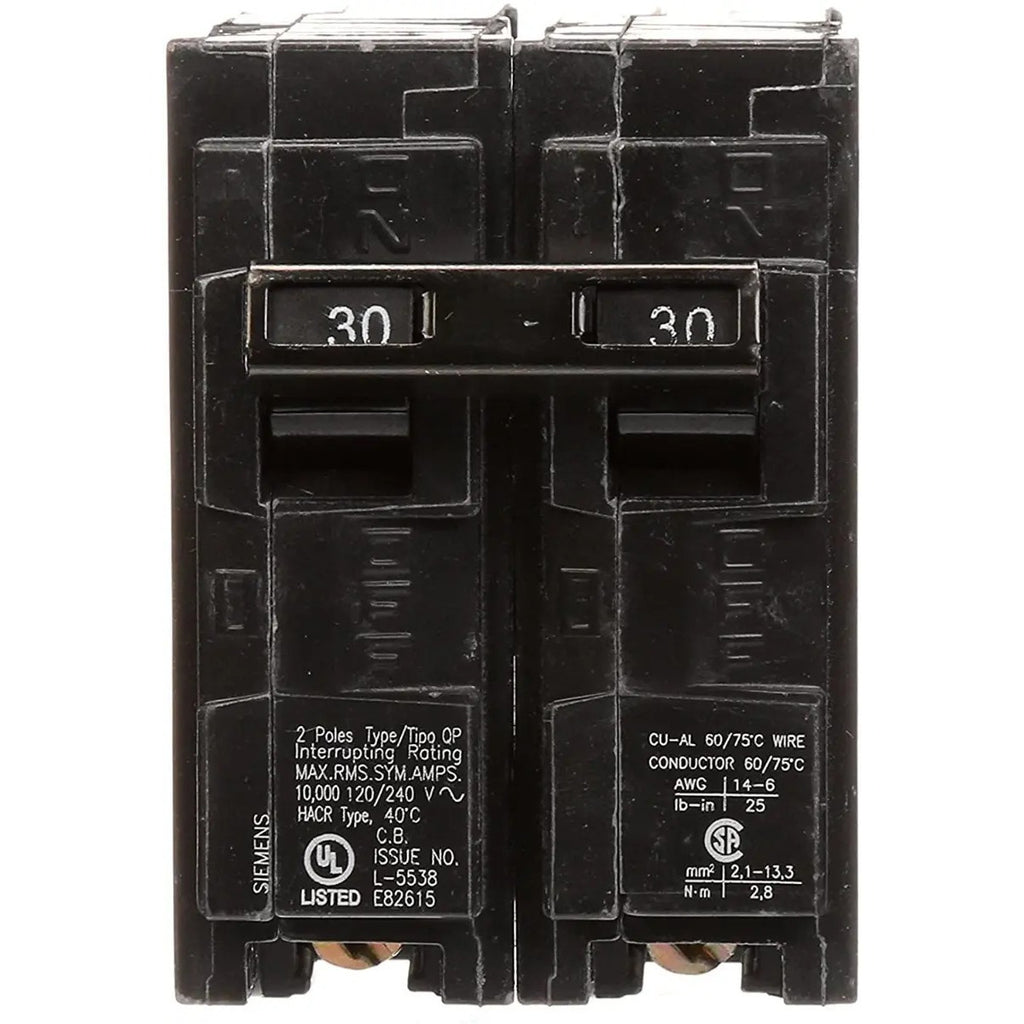 Siemens Interruptor De Circuito Qp Q230 De 2 Polos 30 Amper