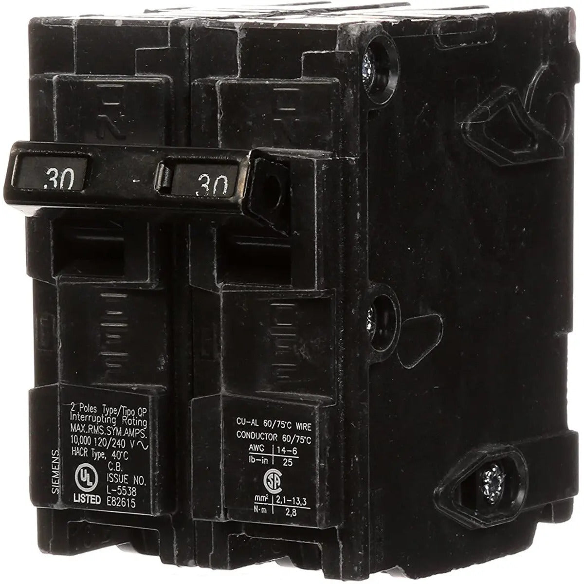 Siemens Interruptor De Circuito Qp Q230 De 2 Polos 30 Amper
