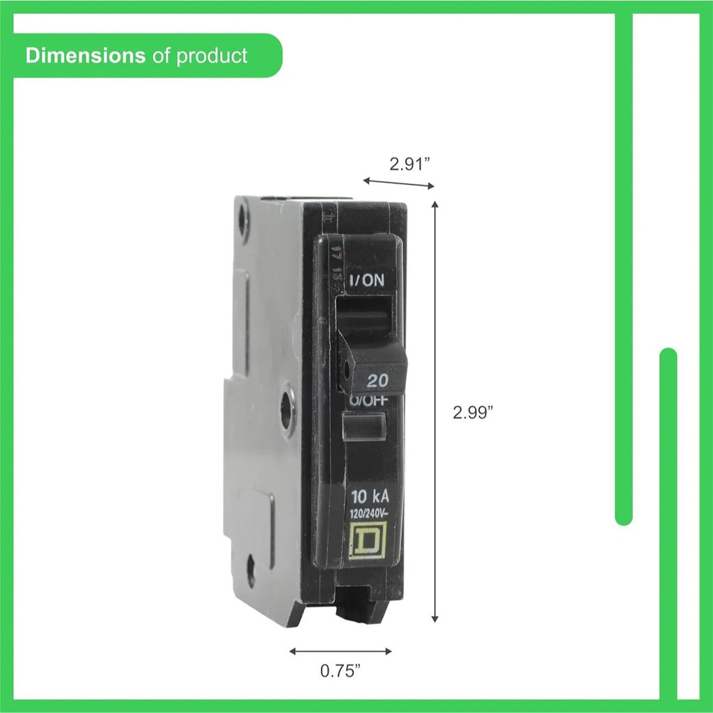 Interruptor Square D 20amp 1 Polo Qo120cp 120 Volts