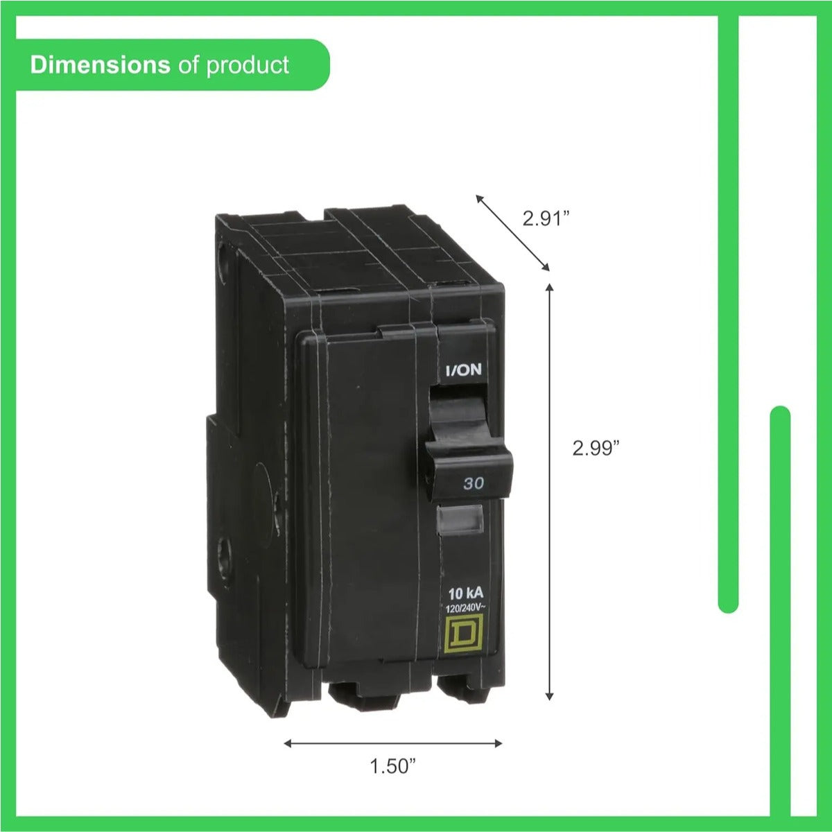 Interruptor 2 Polos Square D Qo230cp Qo De 30amp 120 Volts