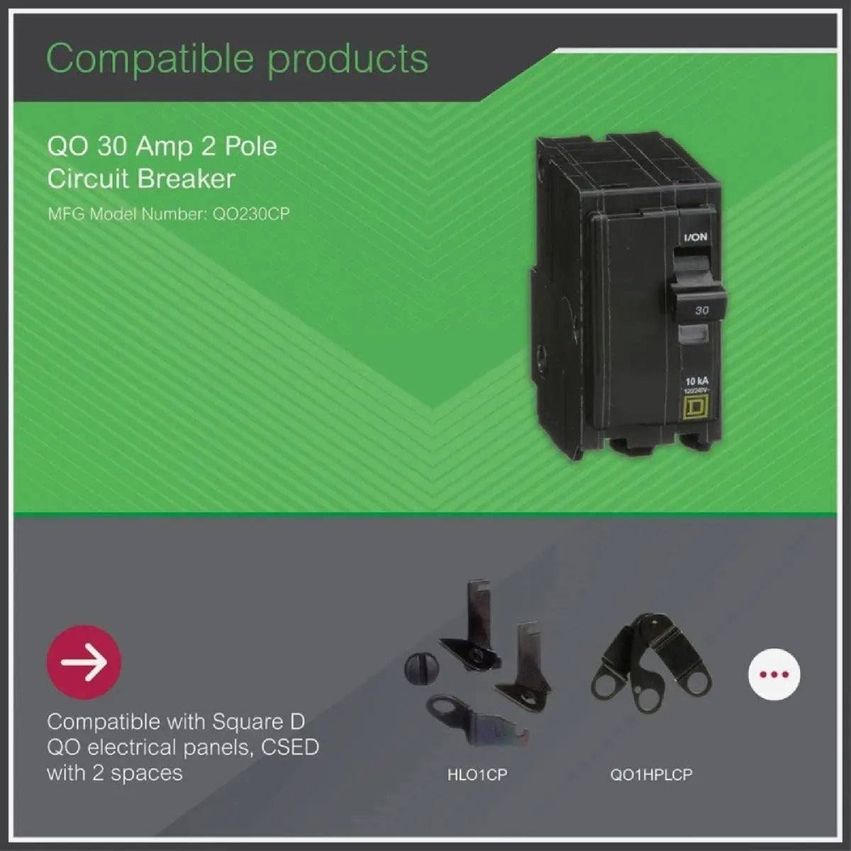 Interruptor 2 Polos Square D Qo230cp Qo De 30amp 120 Volts