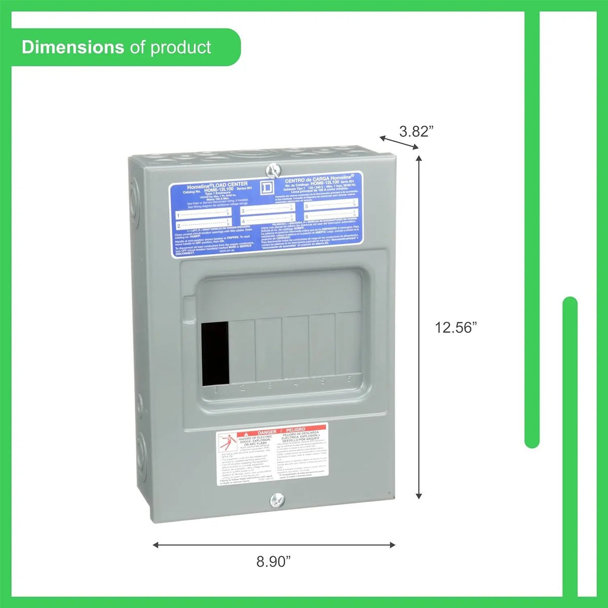 Centro De Carga Square D Tablero Hom612l100scp 100 Amp 6 Esp
