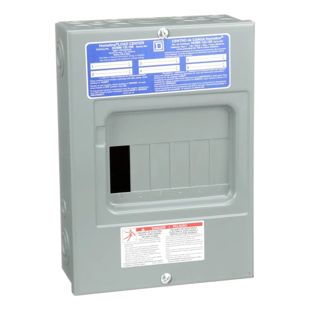 Centro De Carga Square D Tablero Hom612l100scp 100 Amp 6 Esp