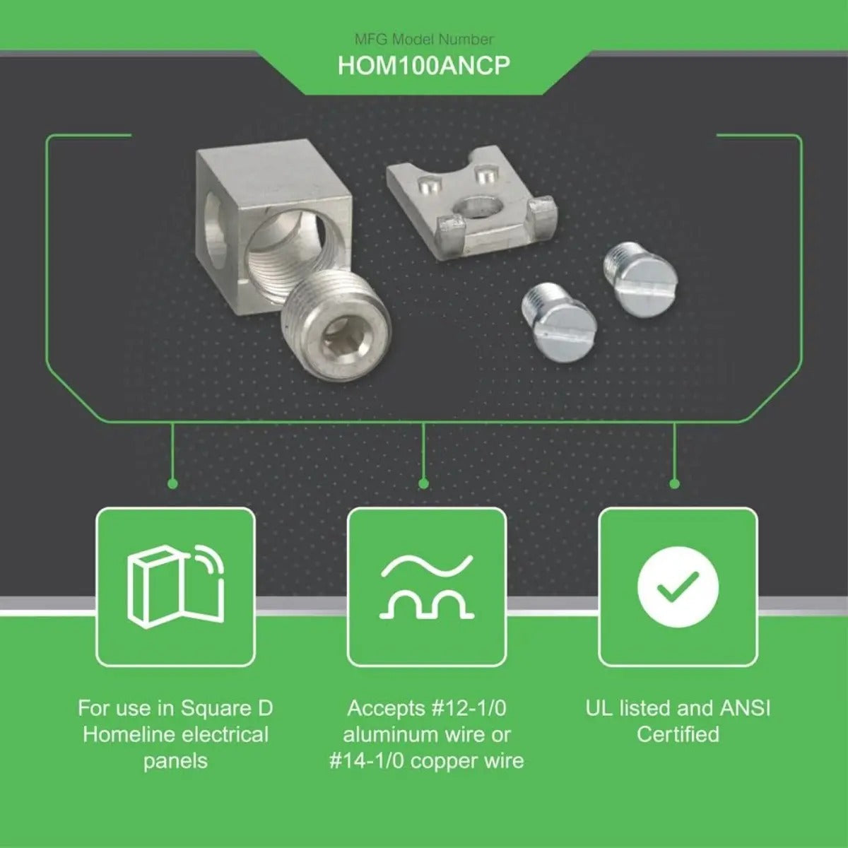 Conectores Terminales Neutros Aux 100amp Square D Hom100ancp