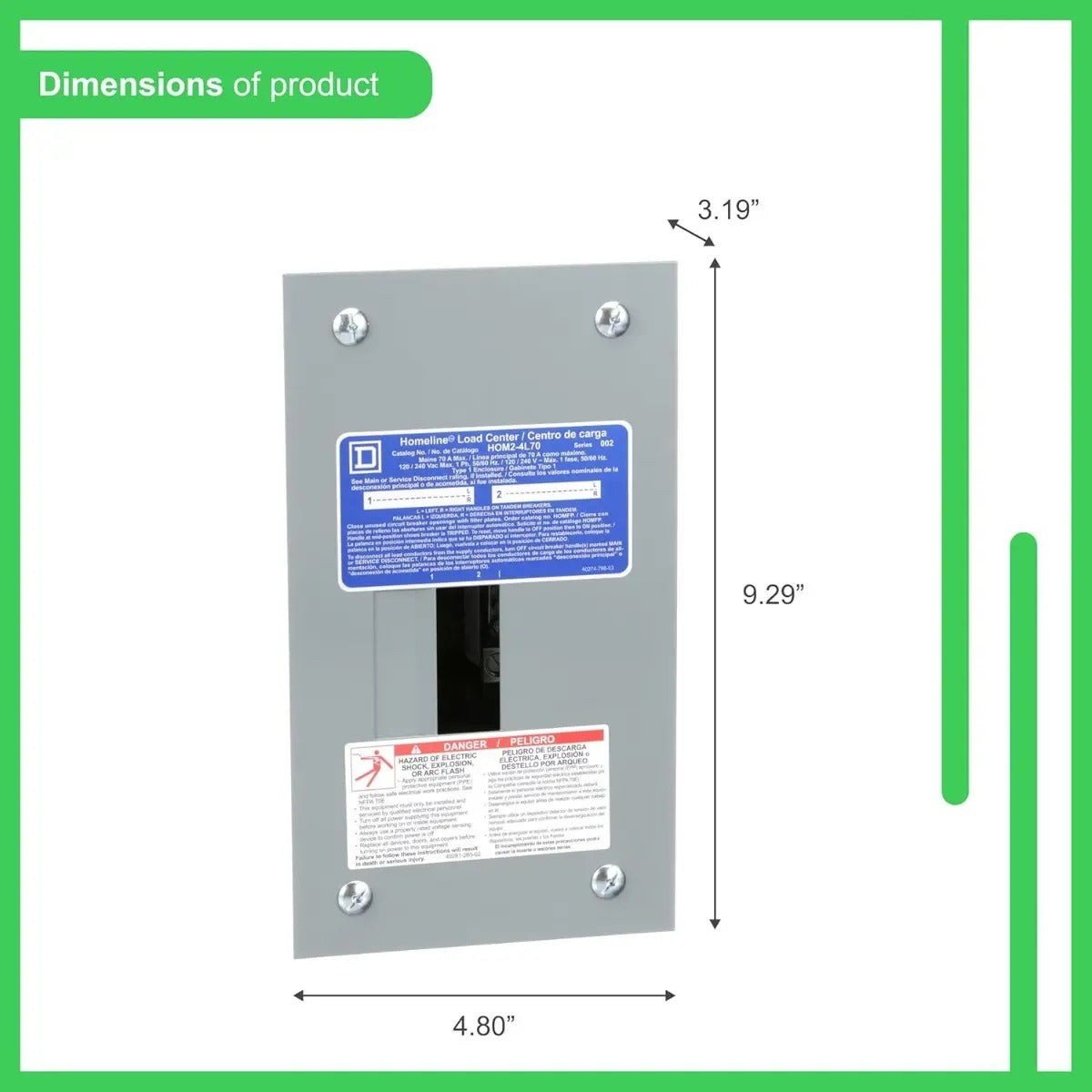 Interruptor Square D Hom24l70fcp Homeline 70a 2 Espacios