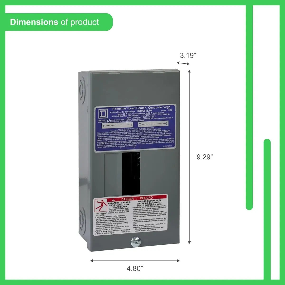 Centro De Carga Square D Hom24l70scp 70 Amp Lugs