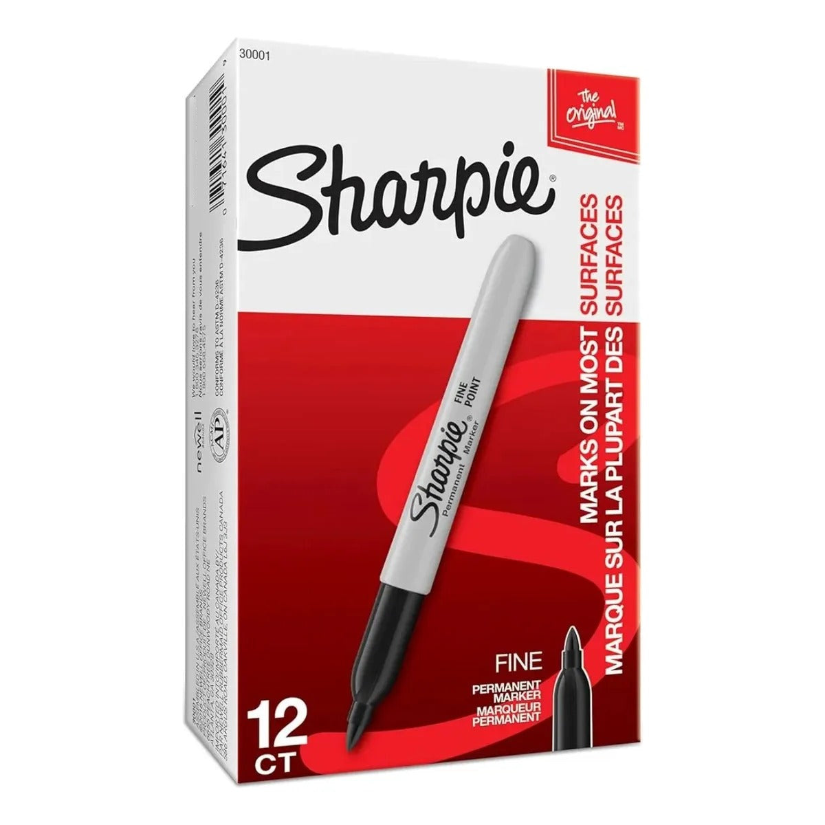 Marcadores Permanentes Sharpie Punta Fina Negros 12