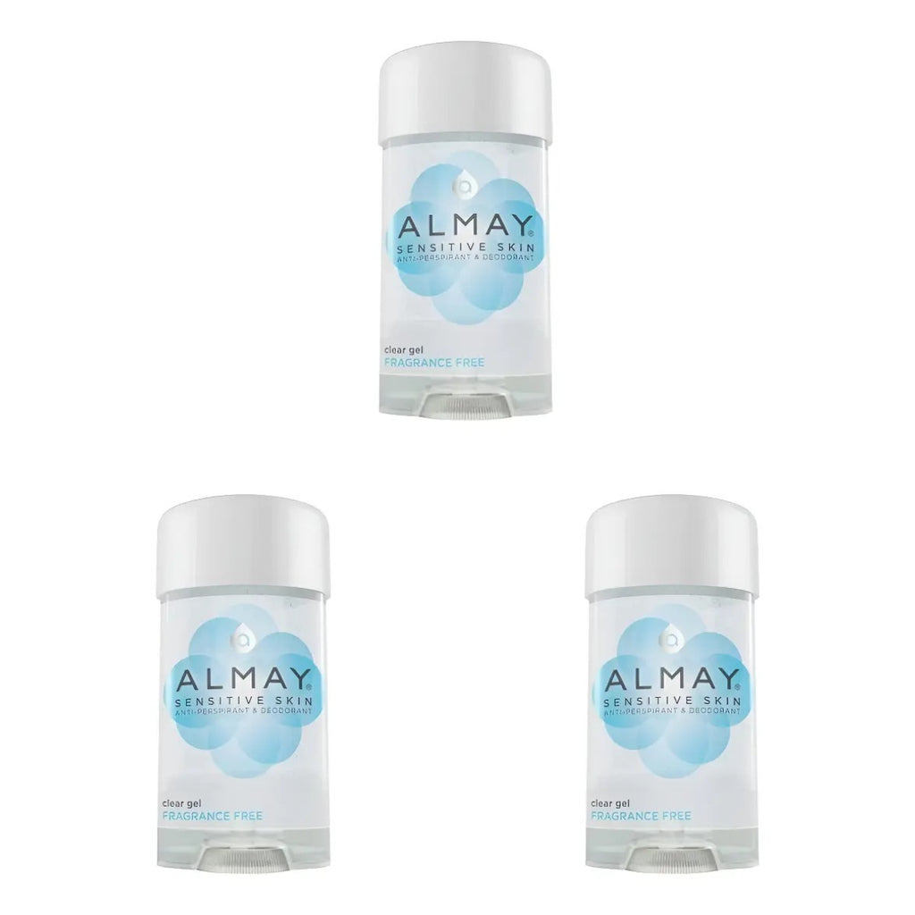 3 X Desodorante Antitranspirante Gel Transparente Almay 63ml