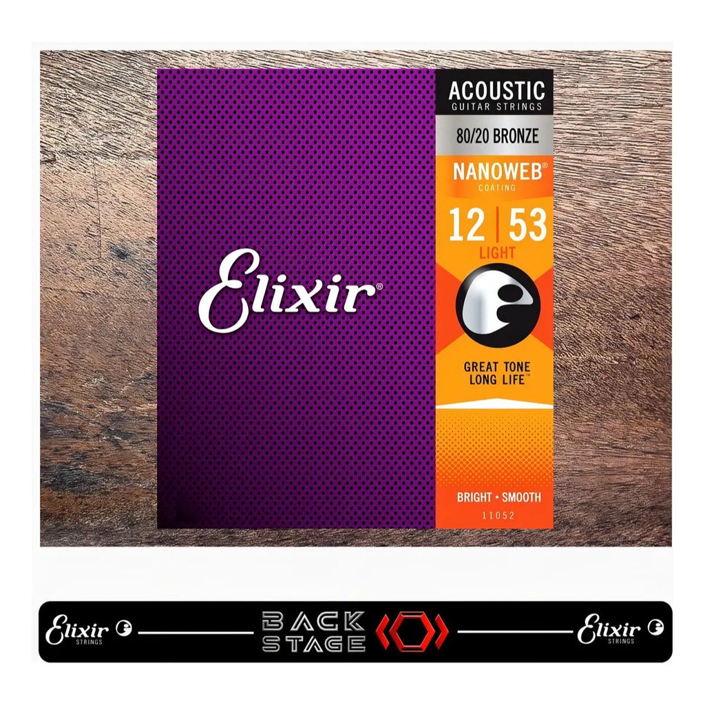 Elixir Cuerdas Guitarra Acústica Bronce 80/20 Con Nanoweb