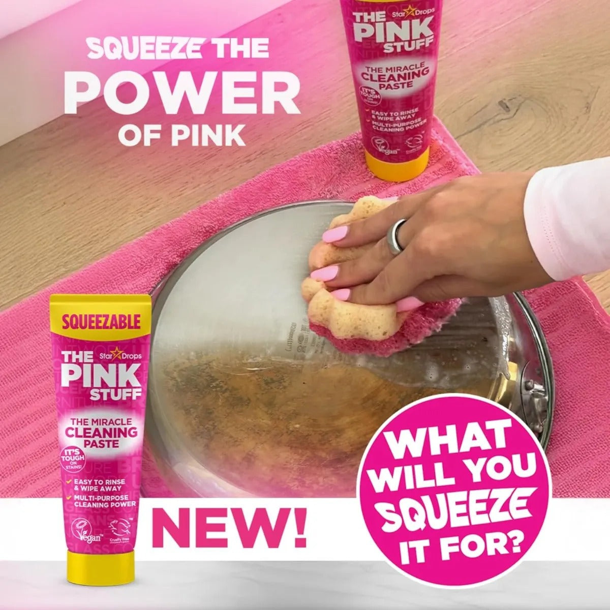 The Pink Stuff Pasta 300g + Esponja Squeezable Limpiadora