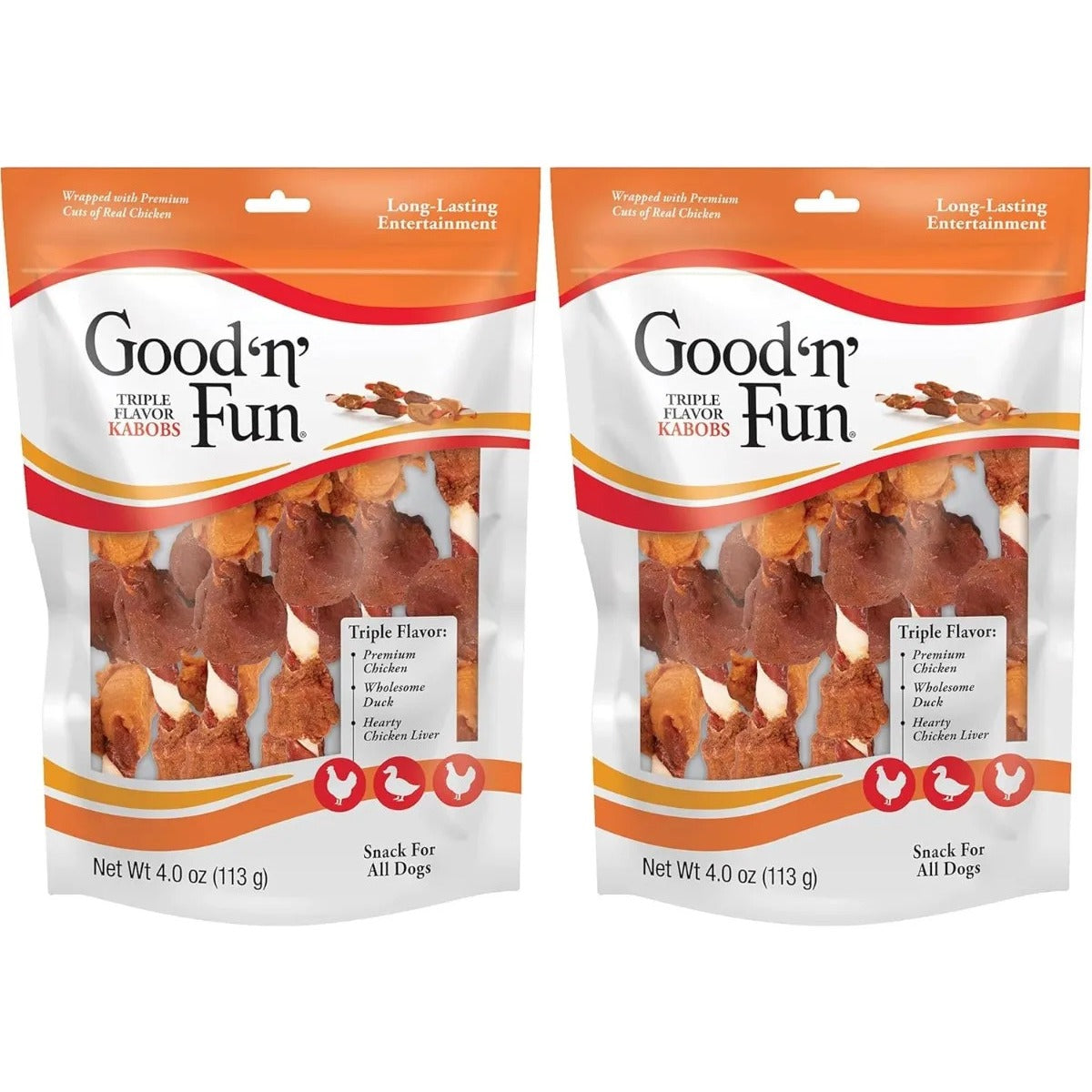 Goodnfun Kabobs Perro Pack 2 113g Triple Sabor Snack Treats
