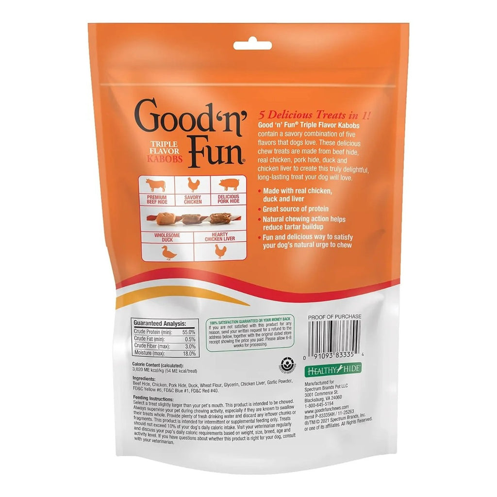Goodnfun Kabobs Perro Pack 2 113g Triple Sabor Snack Treats