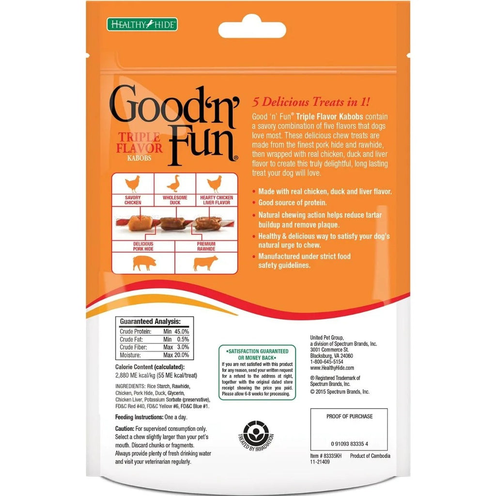 Goodnfun Kabobs Perro Pack 2 113g Triple Sabor Snack Treats