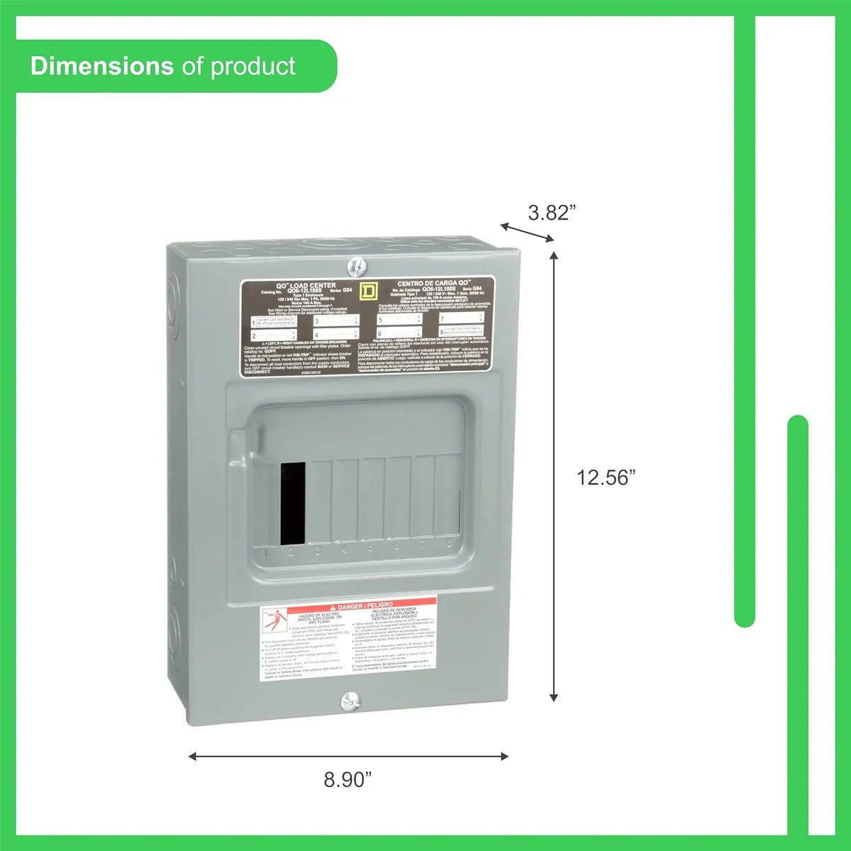Tablero Centro De Carga Square D Principal 100a Qo612l100sc