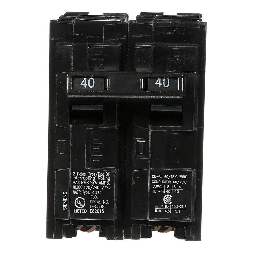 Siemens Interruptor De Circuito Qp Q240 De 2 Polos 40 Amper