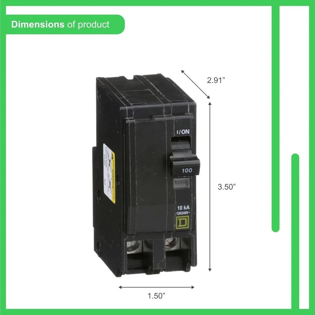 Interruptor Qo2100cp 100a 2 Polos Square D Termomagnético