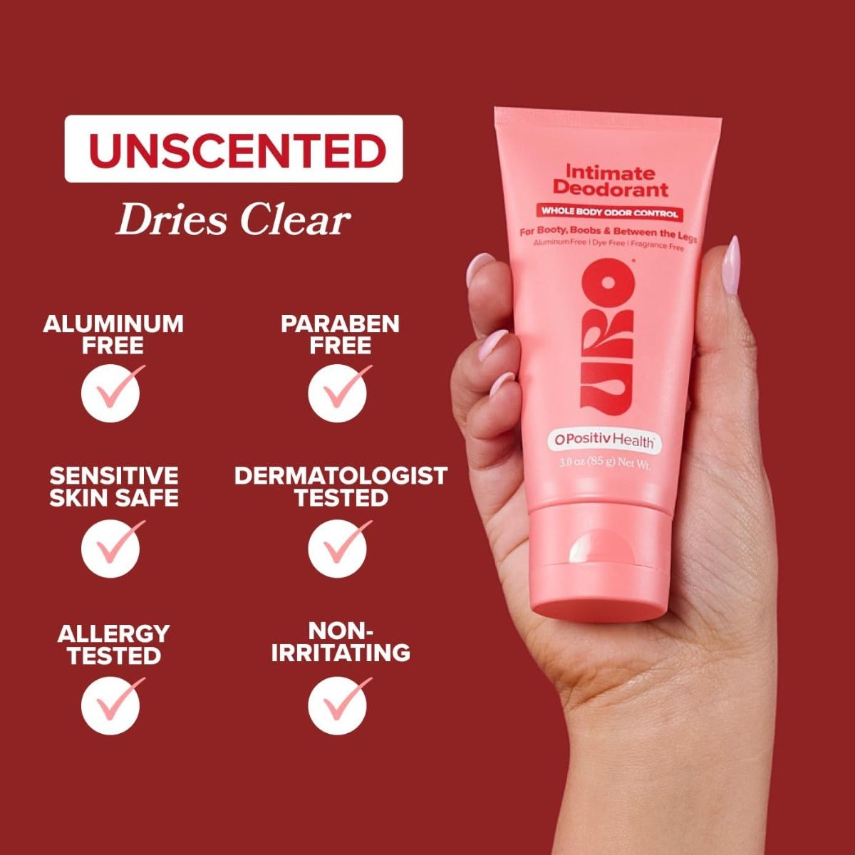 Crema Desodorante Corporal URO 85g Hipoalergénica