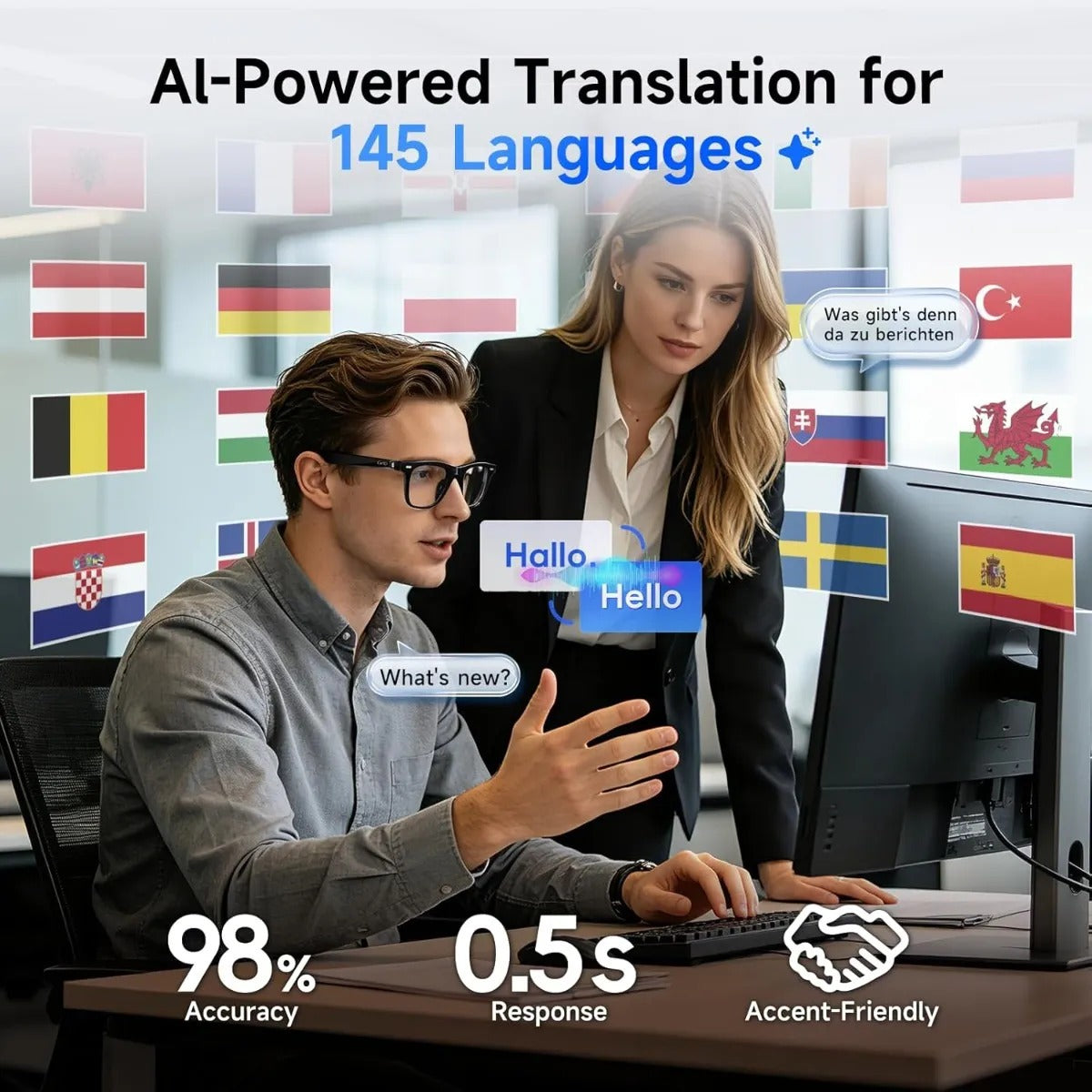 Lentes Inteligentes Getd Ai Chatgpt Traductor Bluetooth