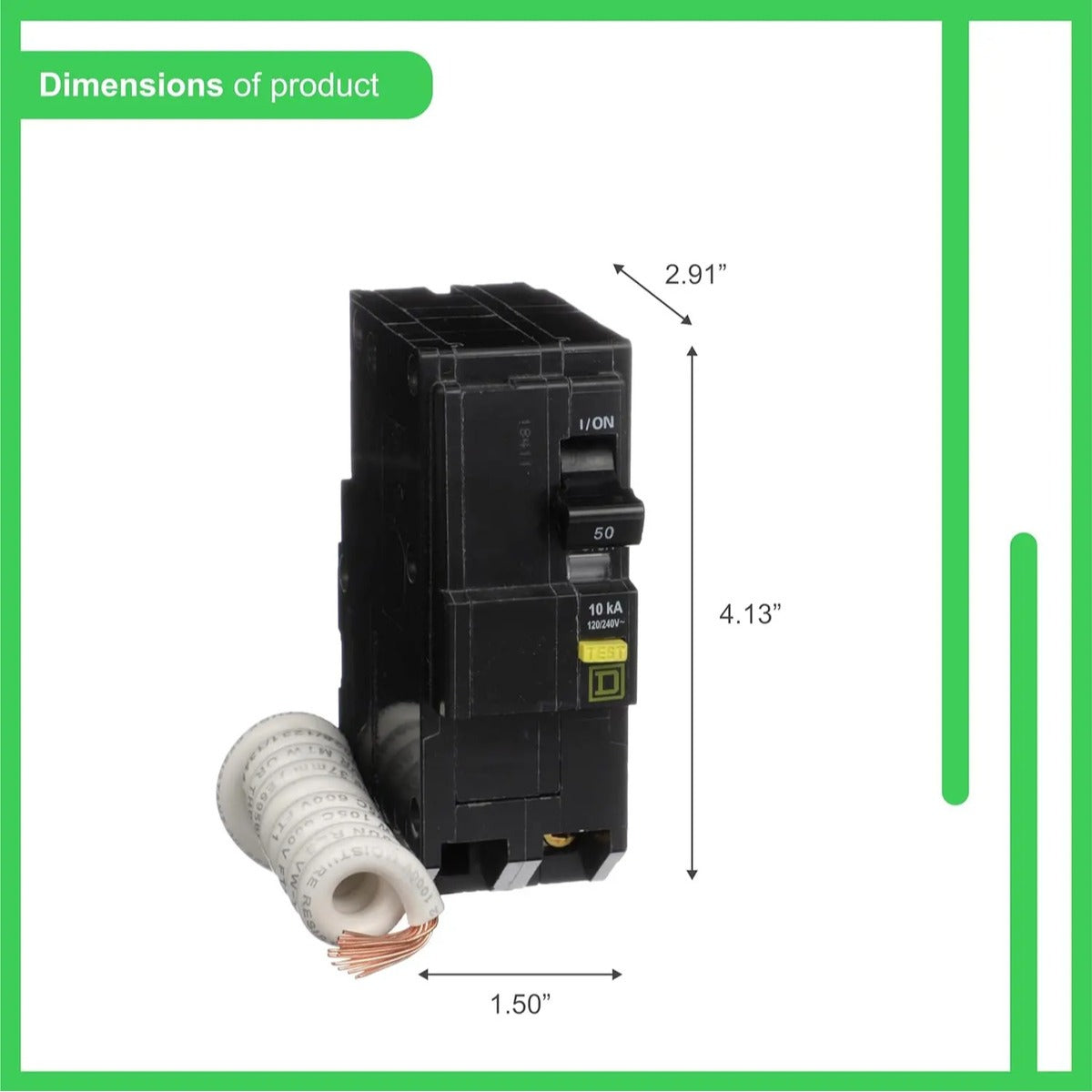 Square D Breaker 50 Amp 2 Polos Gfci Qo250gficp 240 Volts