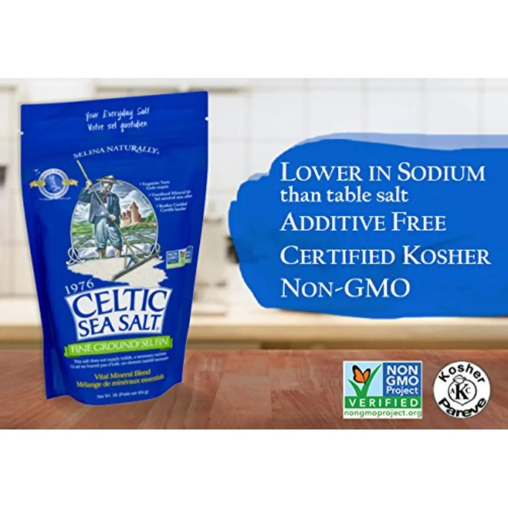 Celtic Sea Salt Fina 454g Sal Marina Fina Clásica Sin Gluten