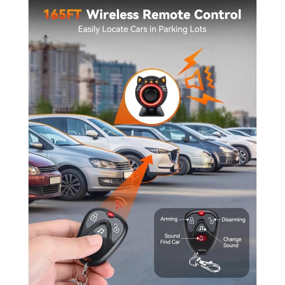 Alarma Inalámbrica Auto 120db Sensor Movimiento