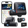 Camara Dash 4k 3 Canales Wifi Y 64gb