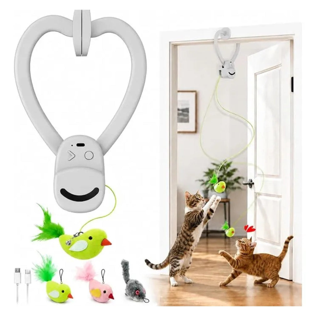 Juguete Para Gatos Pluma Voladora Recargable Usb Aoioploa