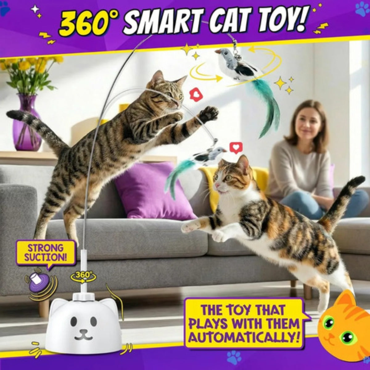 Juguete Interactivo Gato Catpick Pluma Voladora Recargable