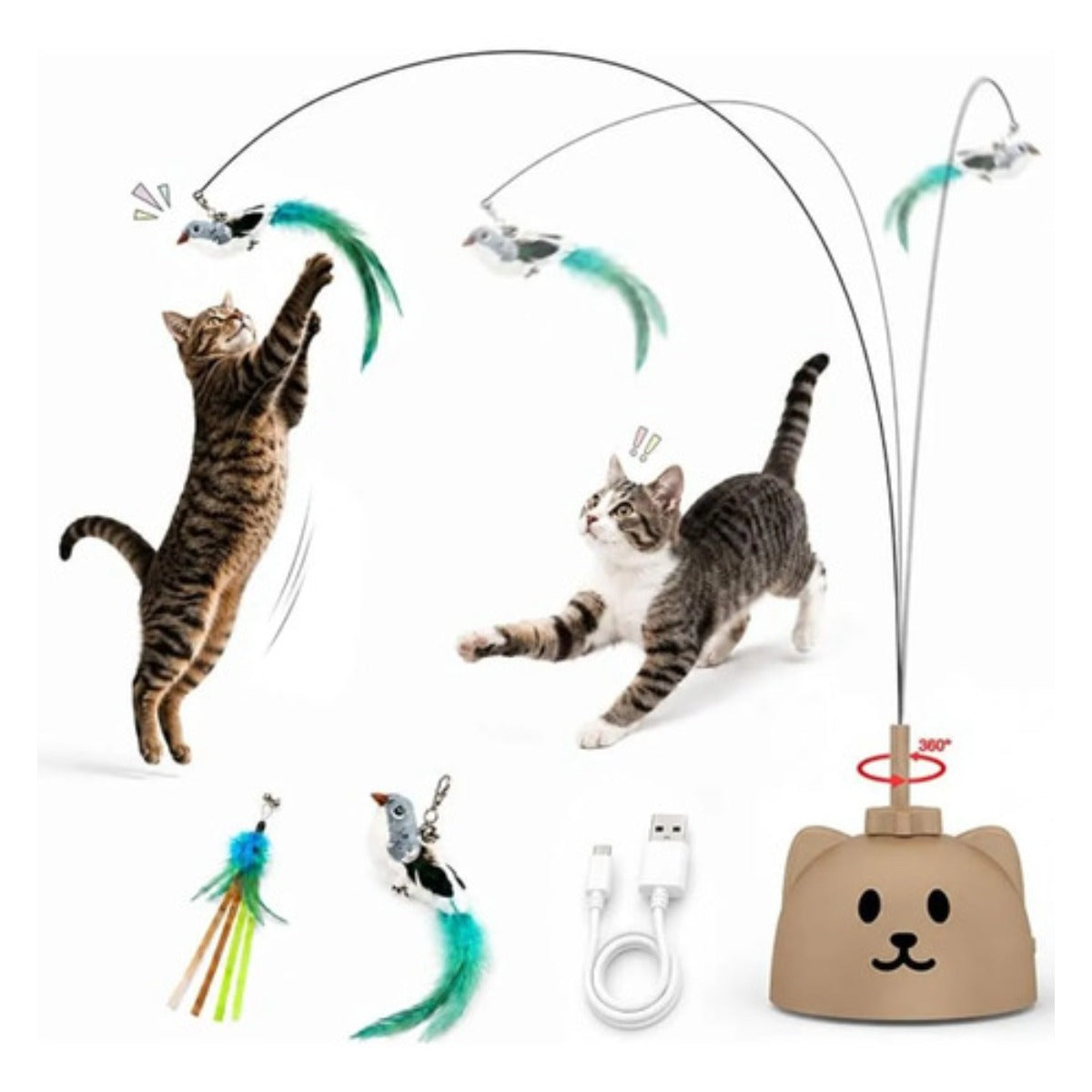 Juguete Interactivo Gato Catpick Pluma Voladora Recargable