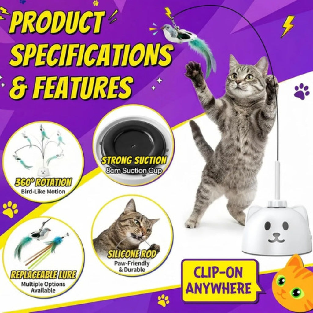 Juguete Interactivo Gato Catpick Pluma Voladora Recargable