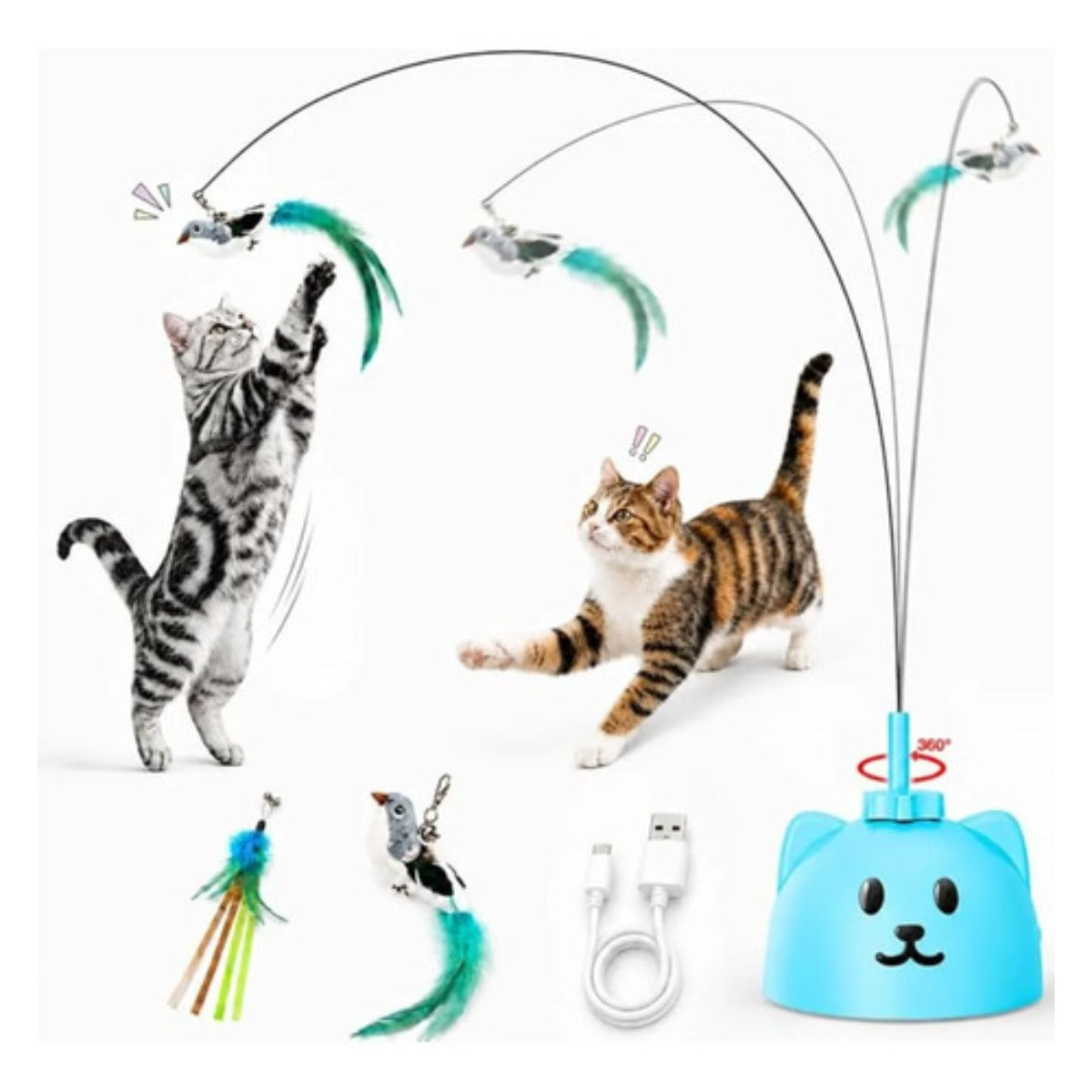 Juguete Interactivo Gato Catpick Pluma Voladora Recargable