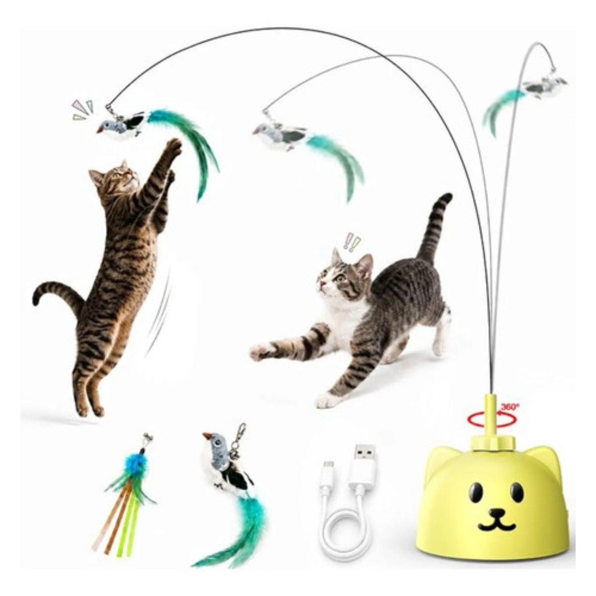 Juguete Interactivo Gato Catpick Pluma Voladora Recargable