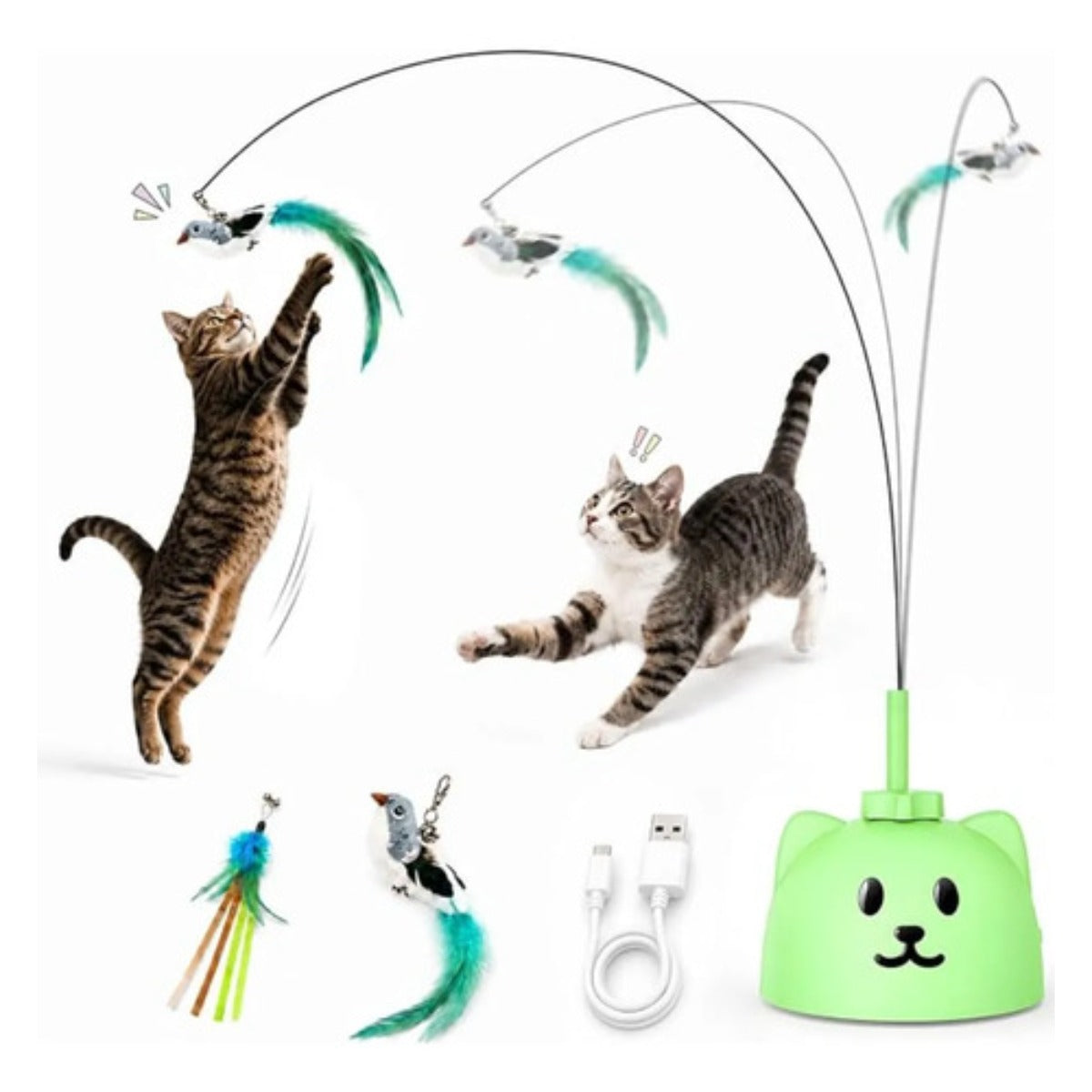 Juguete Interactivo Gato Catpick Pluma Voladora Recargable
