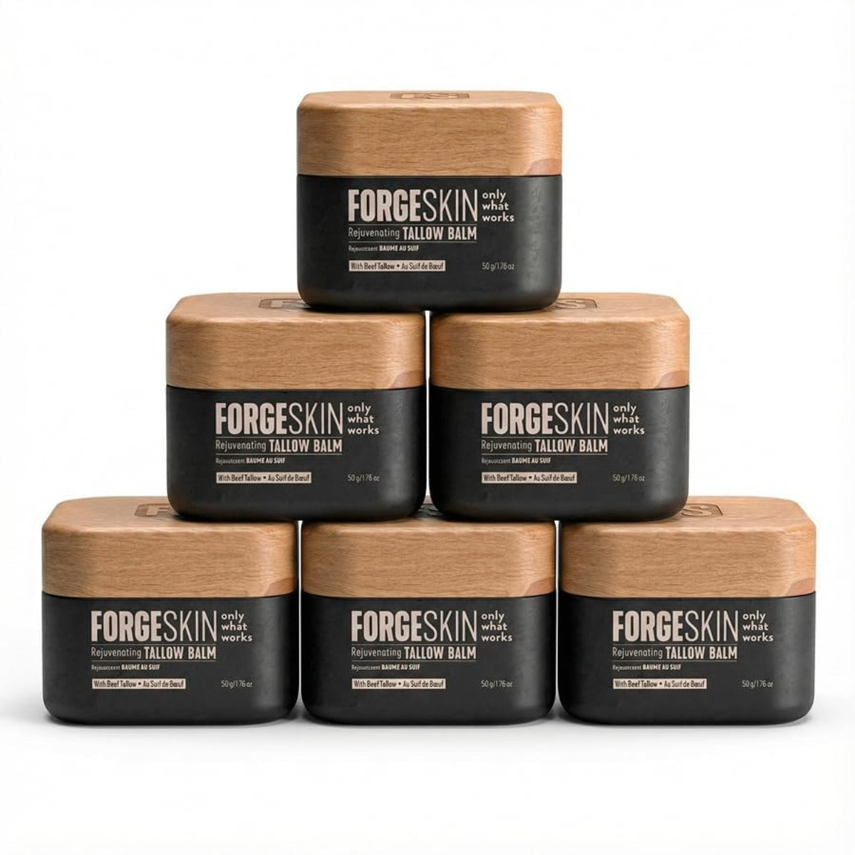 Bálsamo Beef Tallow Forge Skin hidratante 50ml hombre Pack 6
