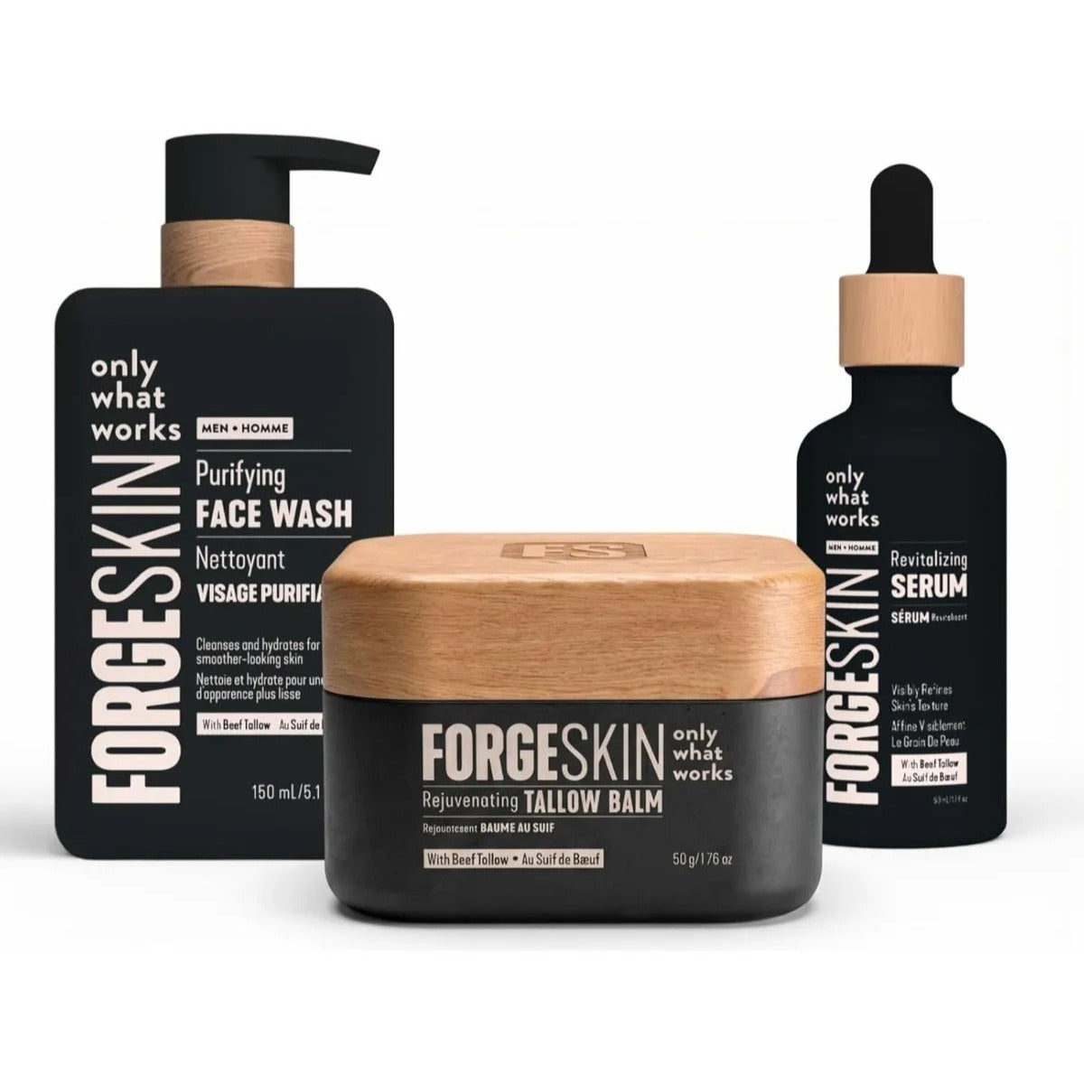 Forge Skin Men Rutina Facial Kit Con Bálsamo Limpiador Sérum